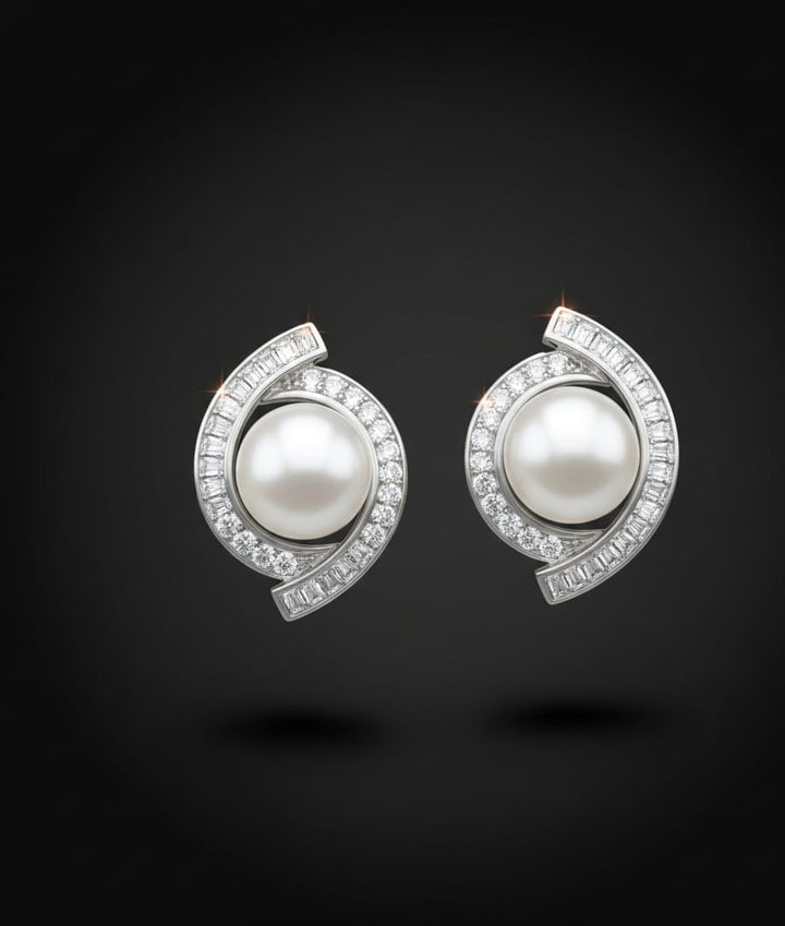Luxe Pearl Bow Stud Earrings