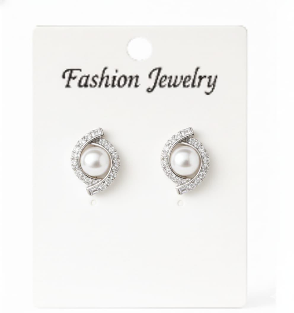 Luxe Pearl Bow Stud Earrings
