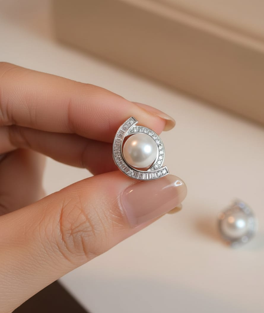 Luxe Pearl Bow Stud Earrings