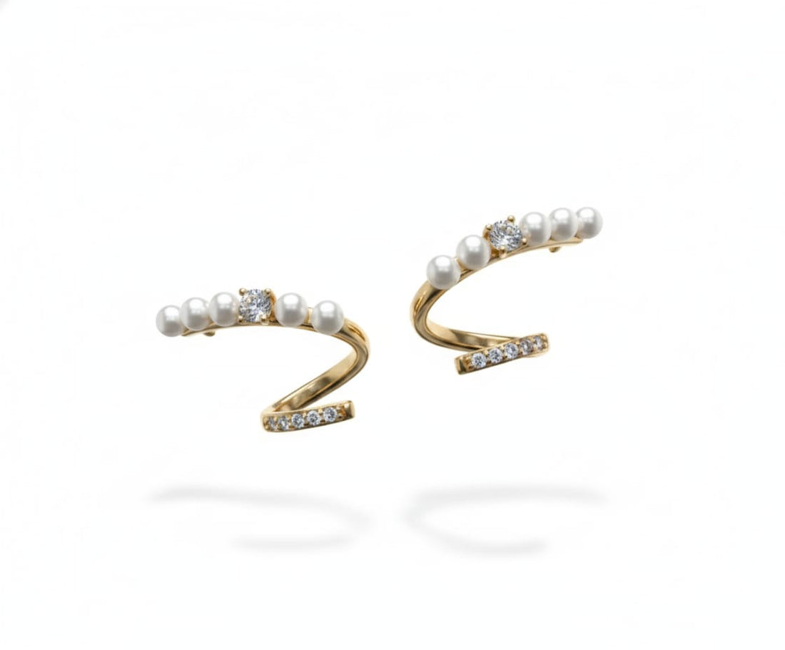 Elegant Pearl Swirl Earrings