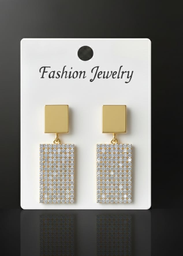Luxury Geometric Crystal Drop Earrings