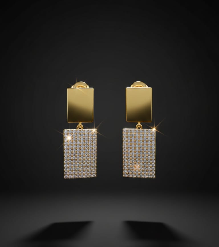 Luxury Geometric Crystal Drop Earrings