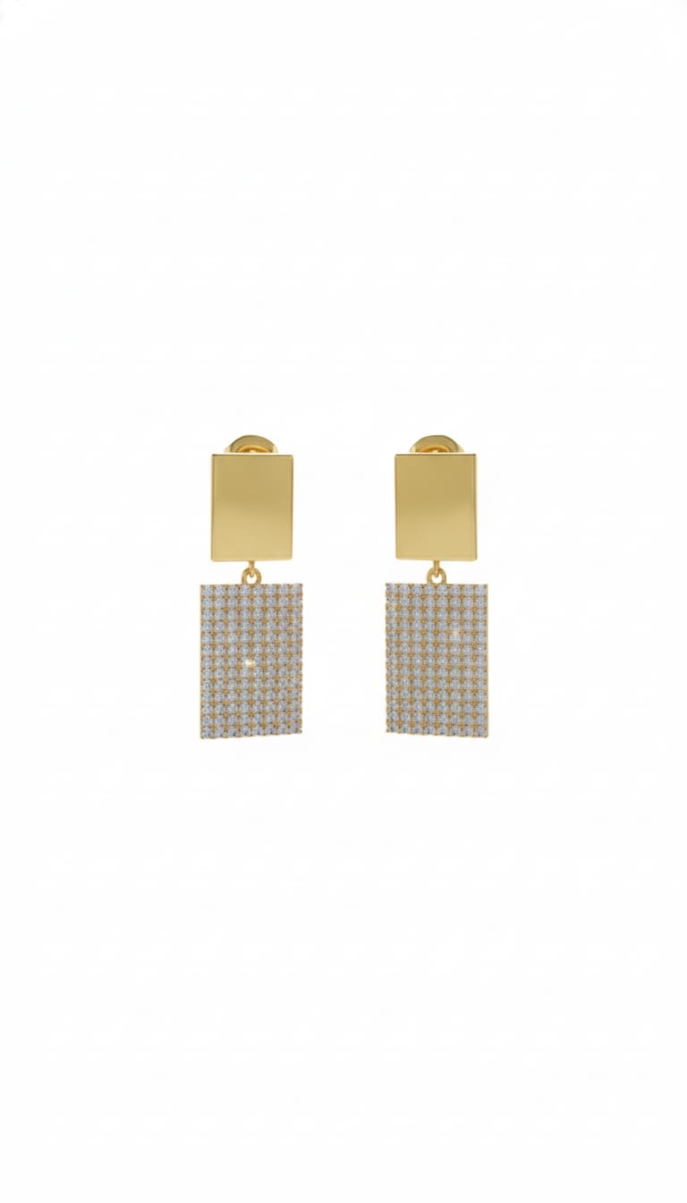 Luxury Geometric Crystal Drop Earrings