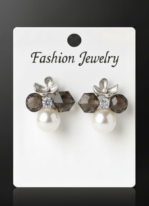 Elegant Floral Pearl Cluster Studs