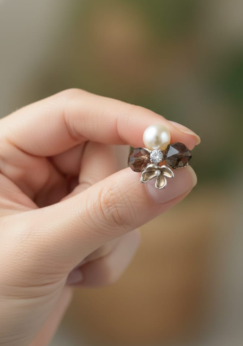 Elegant Floral Pearl Cluster Studs