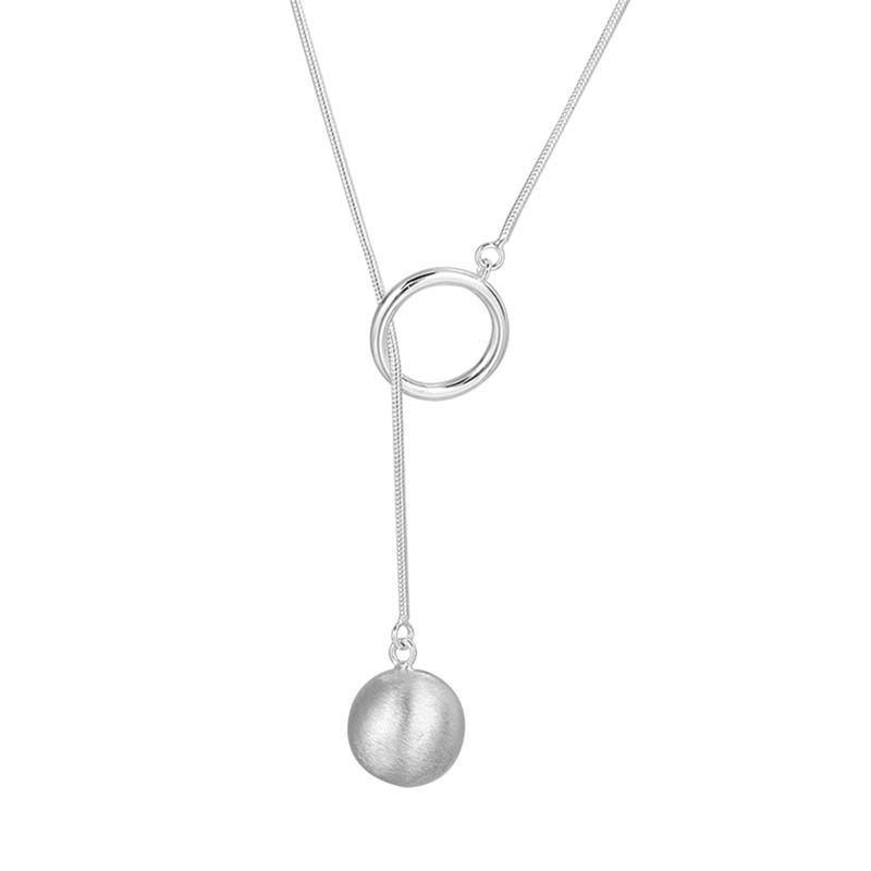 Ins Round Ball Ring Long Necklace Fashion Personality Temperament