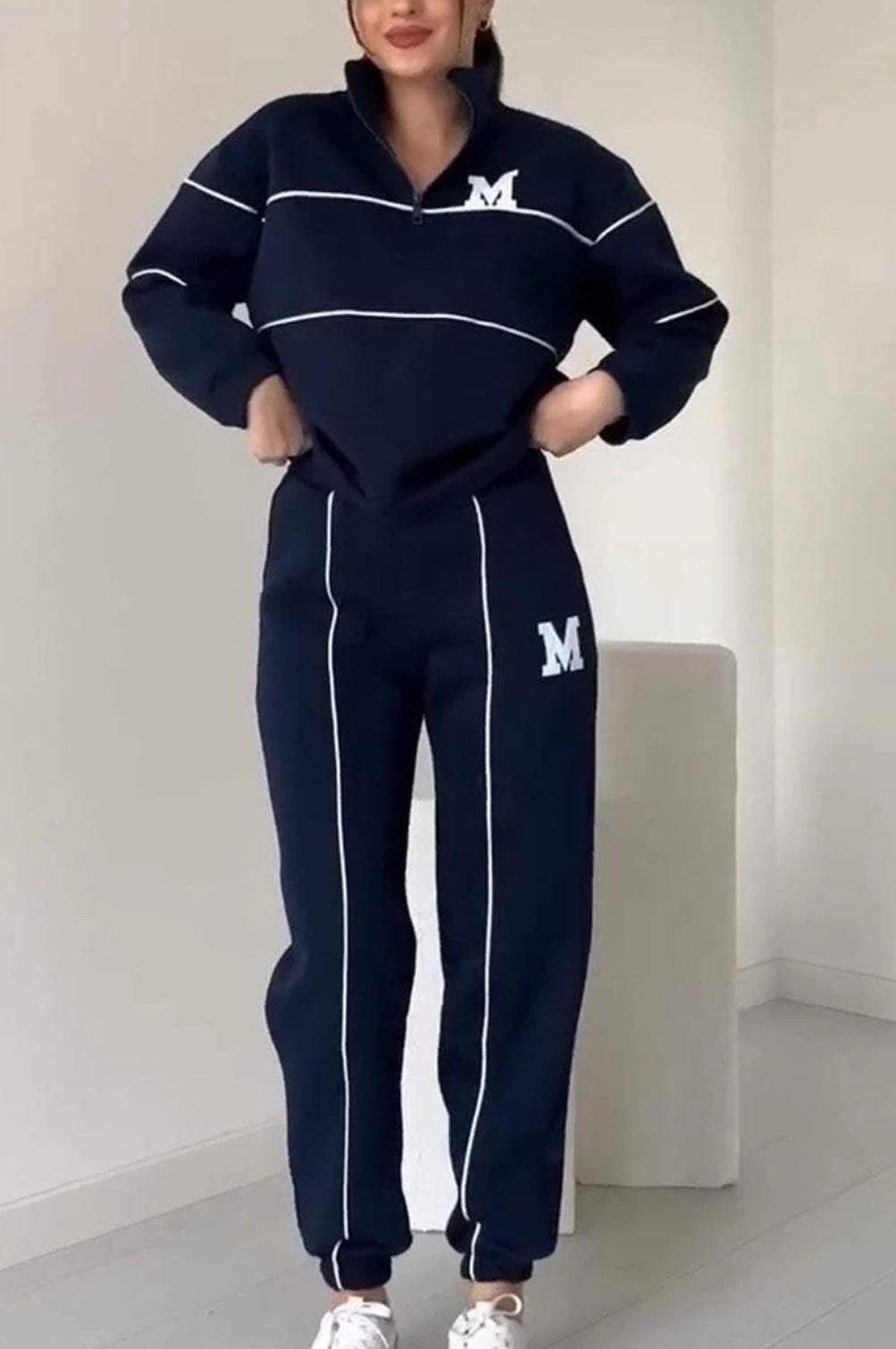 Womens 2 Piece Outfits Lounge Hoodless Pullover Sweatshirt Sweatsuit