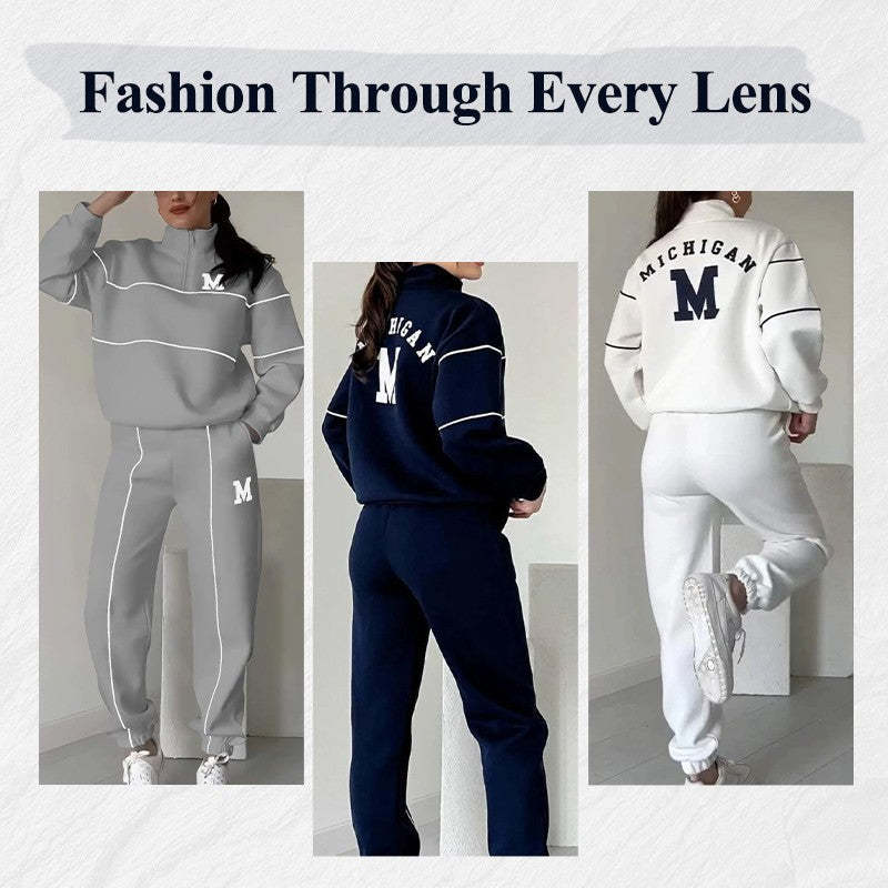 Womens 2 Piece Outfits Lounge Hoodless Pullover Sweatshirt Sweatsuit