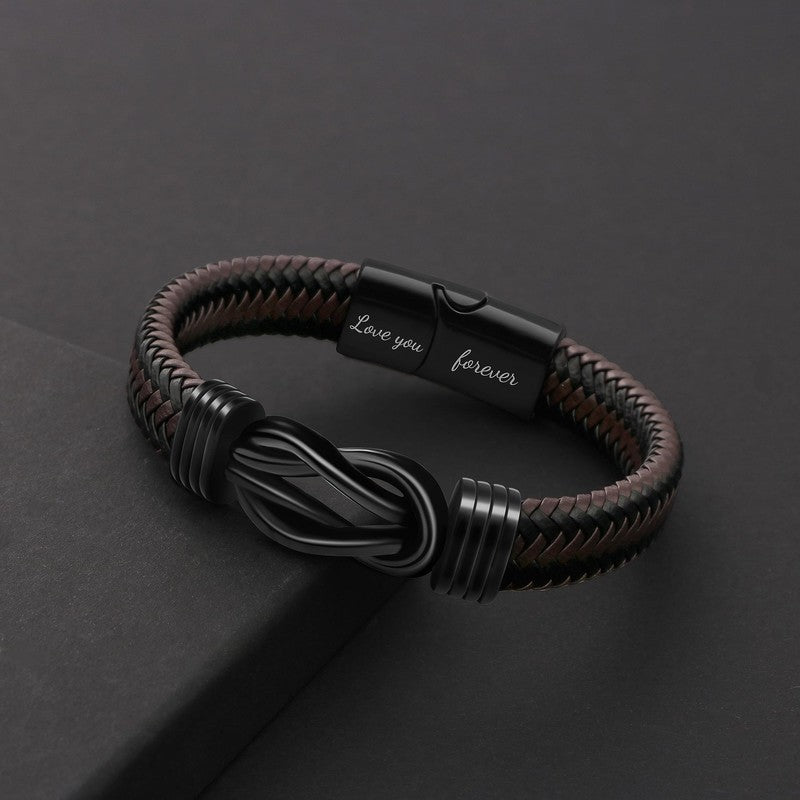 To My Dad/Son/Husband/Man/Love You Forever Leather Braided Bracelet Wristband UK