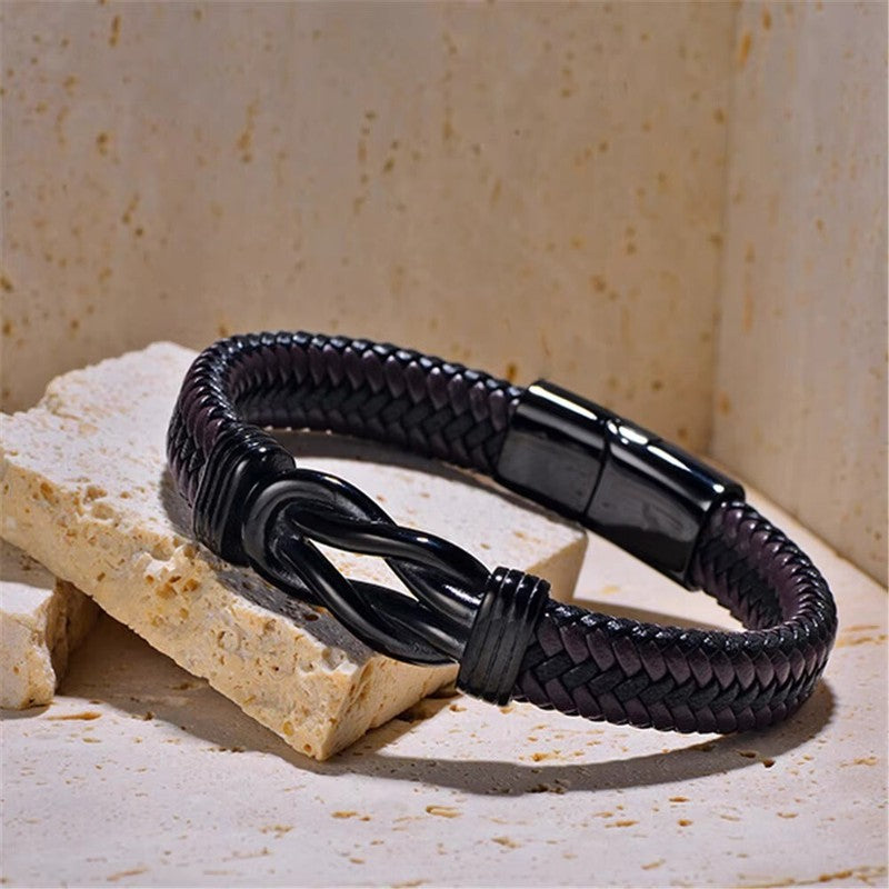 To My Dad/Son/Husband/Man/Love You Forever Leather Braided Bracelet Wristband UK